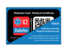 Load image into Gallery viewer, Diabetes Card - Medical Certificate